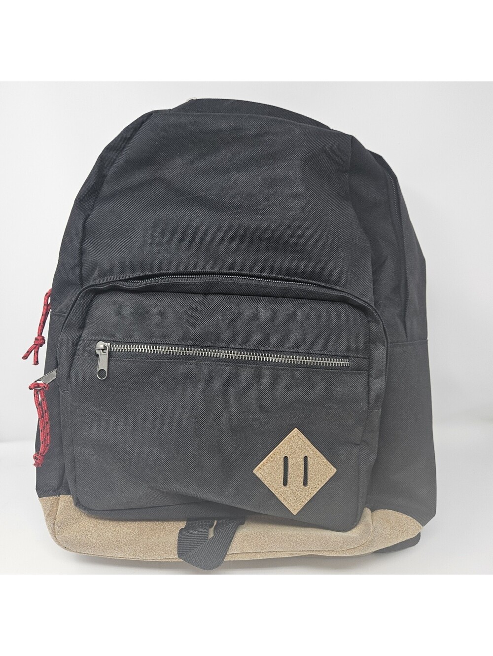 Classic Jansport Style Y2K Vintage Vibe Black Backpack w/ Brown Bottom Multi Use